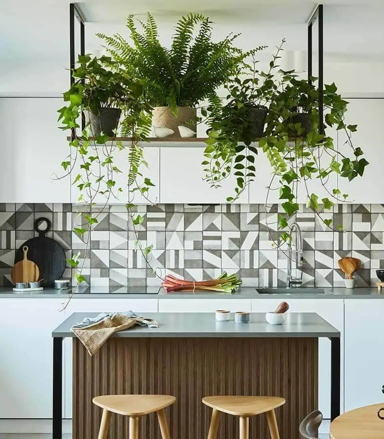 Suspend Plants Above a Kitchen Island